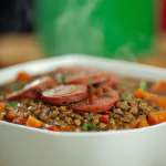 Prato com lentilha da sorte para o Ano Novo