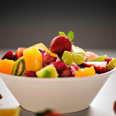 Salada de frutas fit em uma tigela
