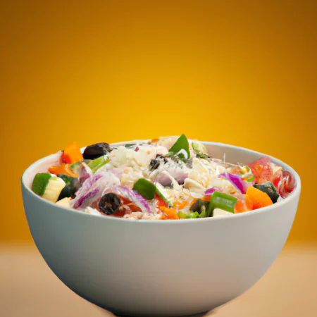 Uma tigela de salada colorida e apetitosa