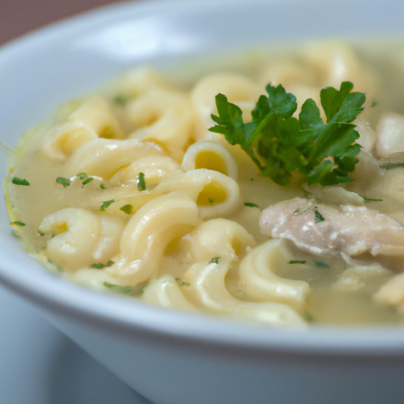 Sopa de frango com macarrão