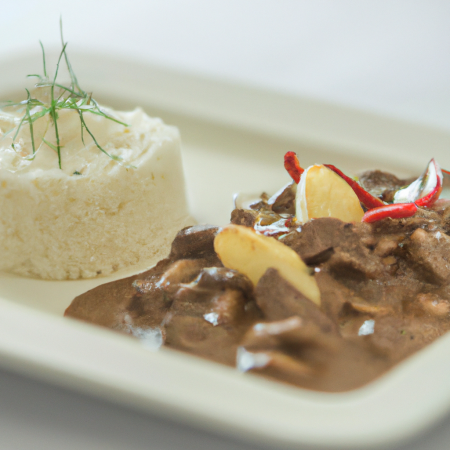 Strogonoff de Carne com Creme de Leite