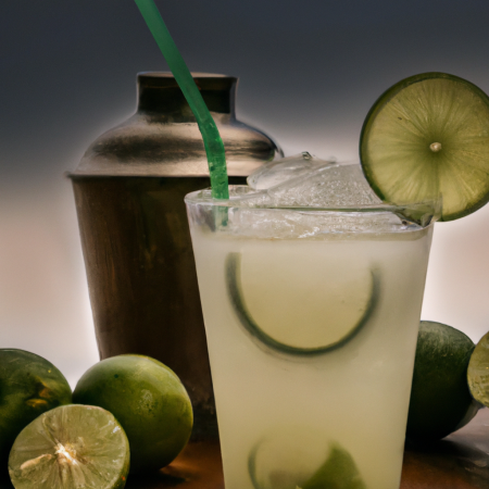 Caipirinha em um copo de vidro