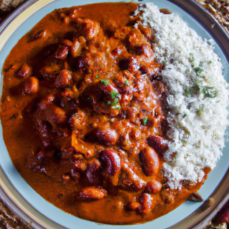 Rajma Masala servido com arroz