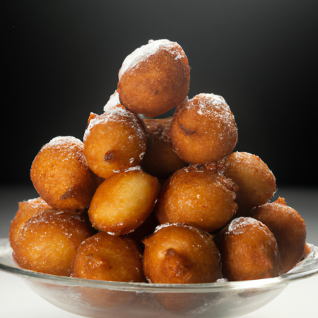 Bolinhos de chuva polvilhados com açúcar e canela
