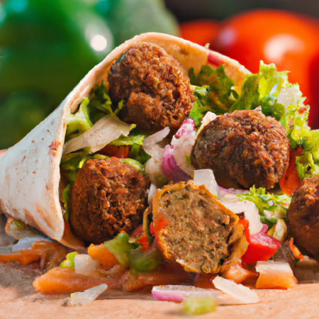 Wrap de Falafel e Vegetais