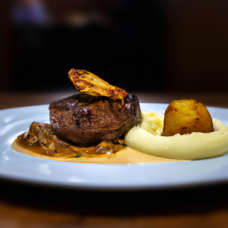 Bife de Entrecosto Francês com Conhaque e Molho de Natas
