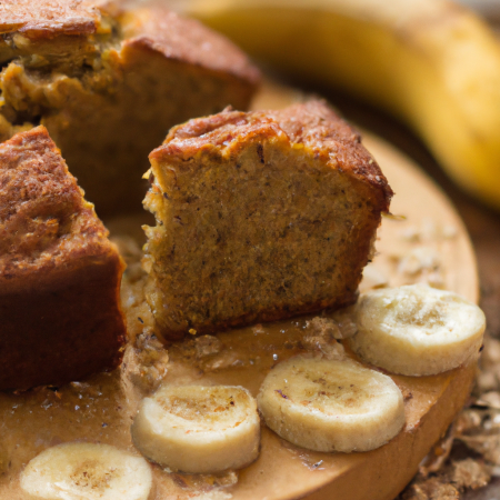 Bolo de banana com aveia