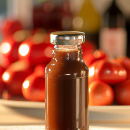 ketchup caseiro em um frasco de vidro