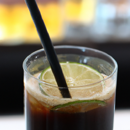 Copo de tônica de café expresso com suco de limão